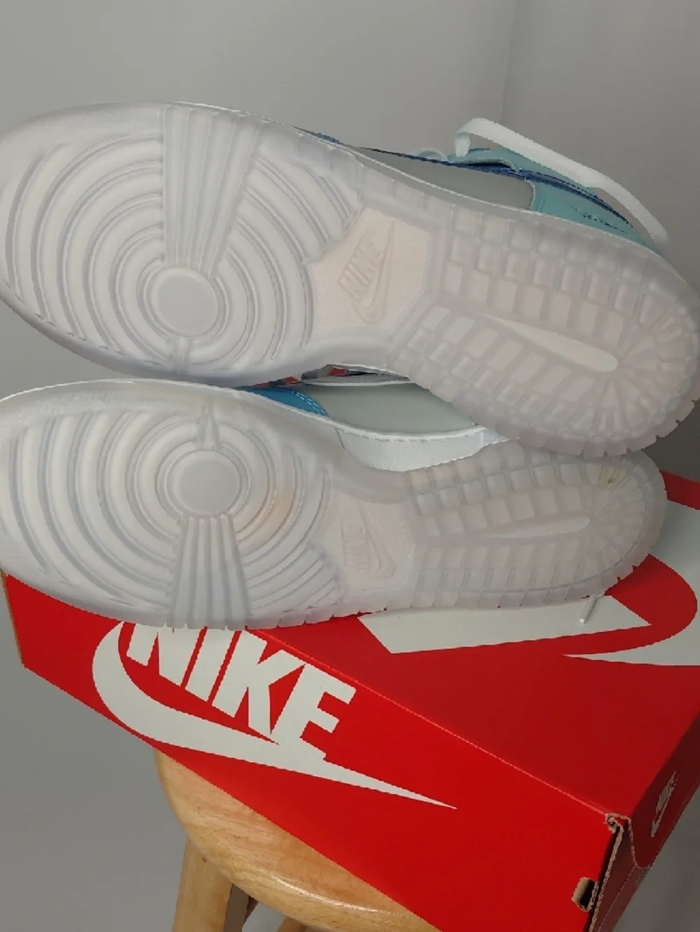 Nike Dunk Low Blue Mint Gradient with Iridescent Swoosh